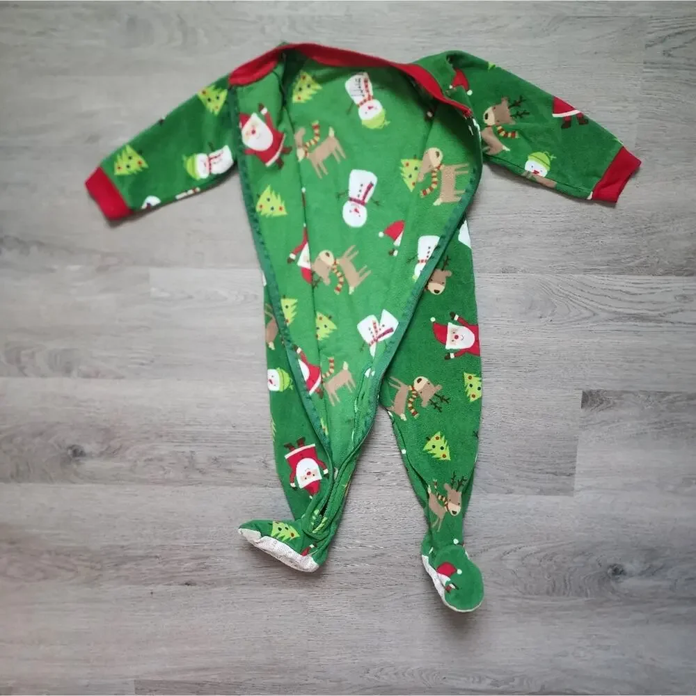 Carter's Infant Sleepwear Christmas Full Zip Fleece Footed Pajamas 18 Months 18M